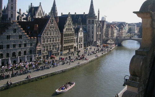 gent (belgio) veduta dal canale