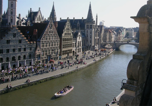 gent (belgio) veduta dal canale
