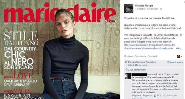 Modella anoressica sulla copertina di Marie Claire, scoppia l'indignazione