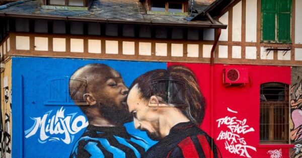 "Lukaku vs Ibrahimović": a Milano Il nuovo murales di SteReal e KayOne