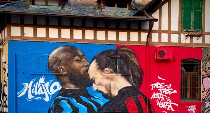 “Lukaku vs Ibrahimović”: a Milano Il nuovo murales di SteReal e KayOne
